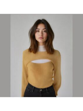 Women's Marc New York Blouse, L, Mustard Yellow